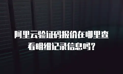 阿里云验证码报价在哪里查看明细记录信息吗？