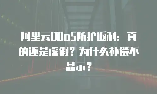 阿里云DDoS防护返利：真的还是虚假？为什么补偿不显示？