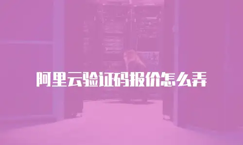 阿里云验证码报价怎么弄