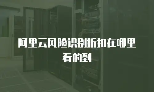 阿里云风险识别折扣在哪里看的到