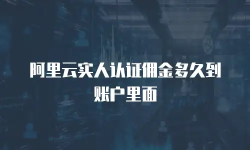 阿里云实人认证佣金多久到账户里面