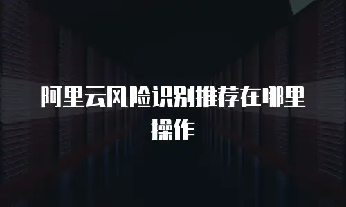 阿里云风险识别推荐在哪里操作