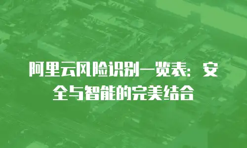 阿里云风险识别一览表：安全与智能的完美结合