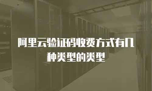 阿里云验证码收费方式有几种类型的类型