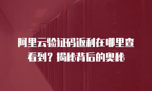 阿里云验证码返利在哪里查看到？揭秘背后的奥秘