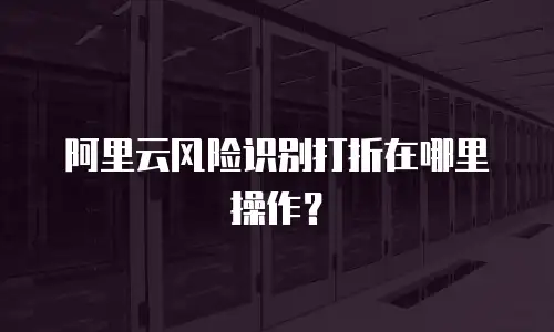 阿里云风险识别打折在哪里操作？