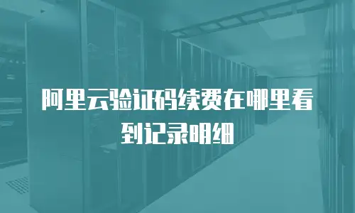 阿里云验证码续费在哪里看到记录明细