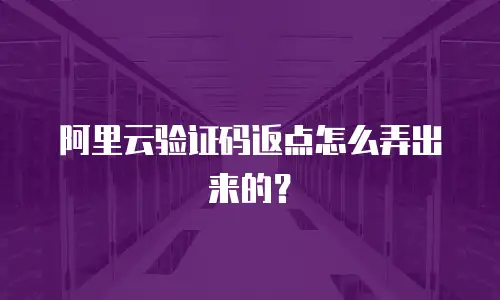 阿里云验证码返点怎么弄出来的？