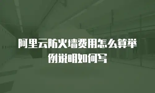 阿里云防火墙费用怎么算举例说明如何写