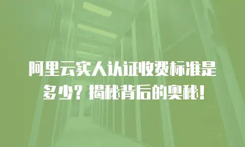阿里云实人认证收费标准是多少？揭秘背后的奥秘！