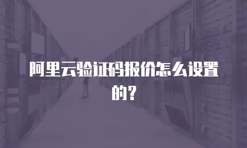 阿里云验证码报价怎么设置的？