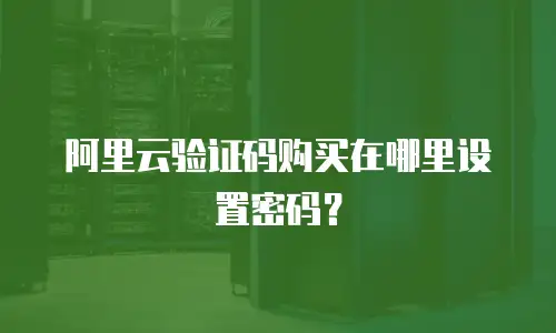 阿里云验证码购买在哪里设置密码？
