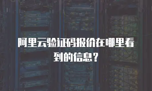 阿里云验证码报价在哪里看到的信息？