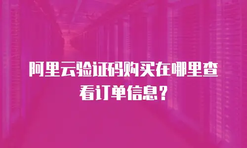 阿里云验证码购买在哪里查看订单信息？