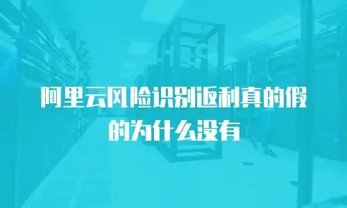 阿里云风险识别返利真的假的为什么没有