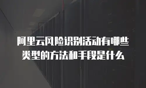 阿里云风险识别活动有哪些类型的方法和手段是什么