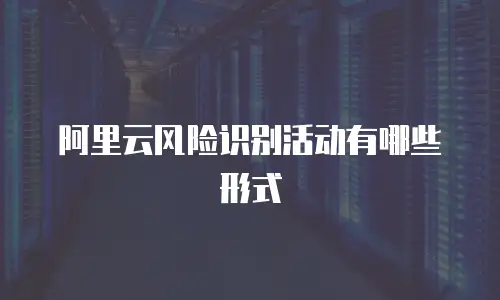 阿里云风险识别活动有哪些形式