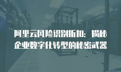 阿里云风险识别折扣：揭秘企业数字化转型的秘密武器