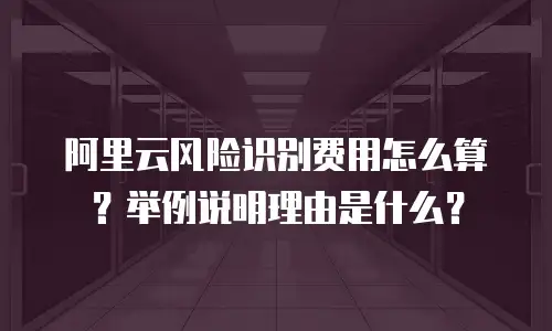 阿里云风险识别费用怎么算？举例说明理由是什么？