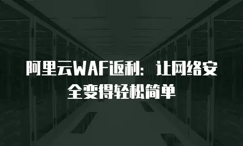 阿里云WAF返利：让网络安全变得轻松简单