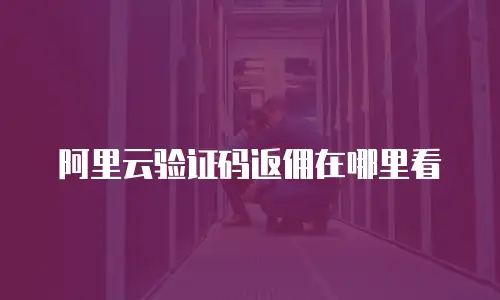 阿里云验证码返佣在哪里看