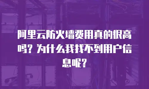 阿里云防火墙费用真的很高吗？为什么我找不到用户信息呢？