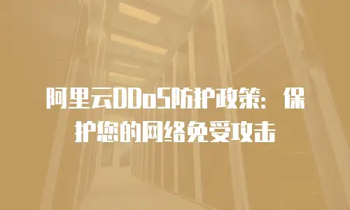 阿里云DDoS防护政策：保护您的网络免受攻击