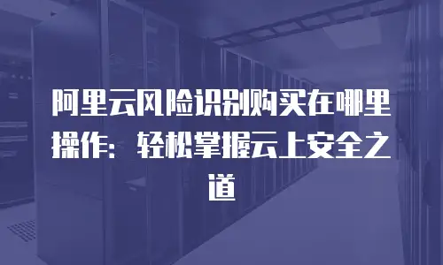 阿里云风险识别购买在哪里操作：轻松掌握云上安全之道