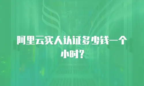 阿里云实人认证多少钱一个小时？