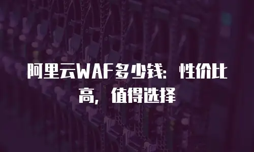 阿里云WAF多少钱：性价比高，值得选择
