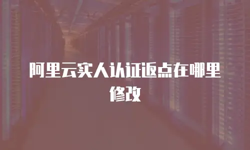 阿里云实人认证返点在哪里修改