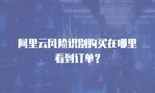 阿里云风险识别购买在哪里看到订单？