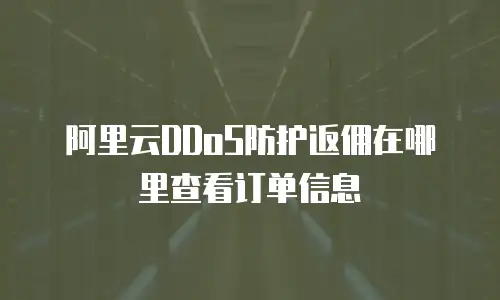 阿里云DDoS防护返佣在哪里查看订单信息