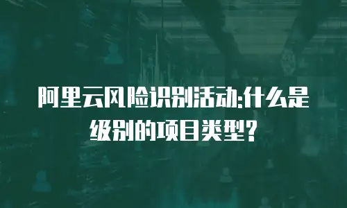 阿里云风险识别活动:什么是级别的项目类型?
