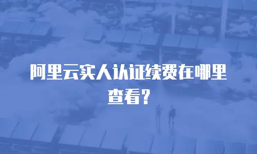 阿里云实人认证续费在哪里查看？