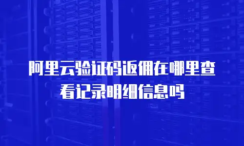 阿里云验证码返佣在哪里查看记录明细信息吗
