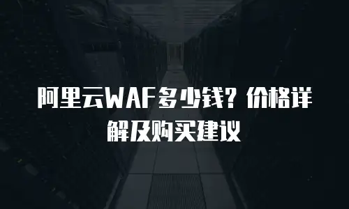 阿里云WAF多少钱？价格详解及购买建议