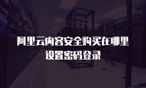 阿里云内容安全购买在哪里设置密码登录