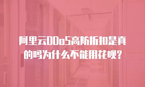 阿里云DDoS高防折扣是真的吗为什么不能用花呗？