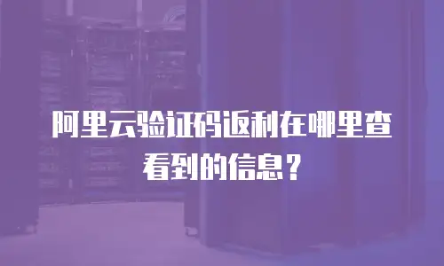 阿里云验证码返利在哪里查看到的信息？