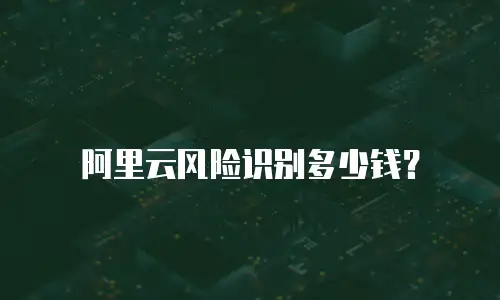 阿里云风险识别多少钱？