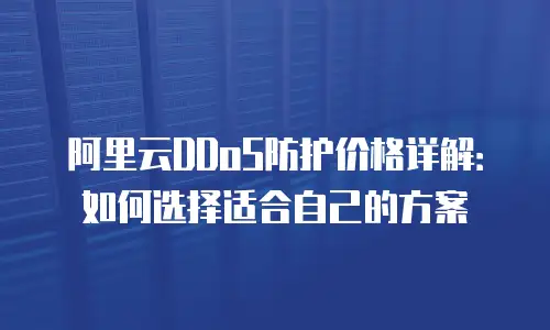 阿里云DDoS防护价格详解：如何选择适合自己的方案
