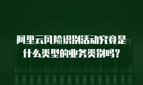 阿里云风险识别活动究竟是什么类型的业务类别吗？
