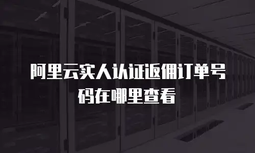 阿里云实人认证返佣订单号码在哪里查看