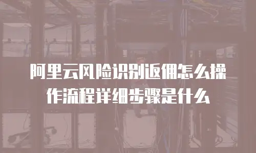 阿里云风险识别返佣怎么操作流程详细步骤是什么