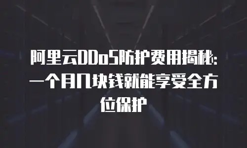 阿里云DDoS防护费用揭秘：一个月几块钱就能享受全方位保护