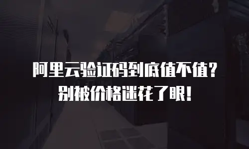 阿里云验证码到底值不值？别被价格迷花了眼！