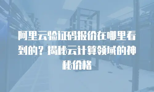 阿里云验证码报价在哪里看到的？揭秘云计算领域的神秘价格