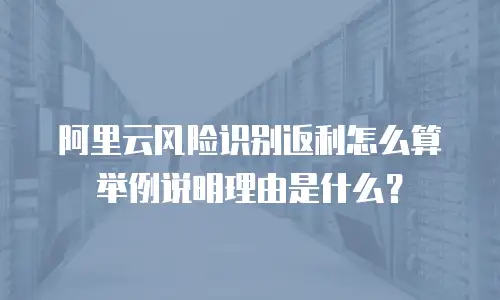 阿里云风险识别返利怎么算举例说明理由是什么？