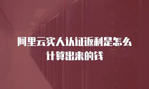 阿里云实人认证返利是怎么计算出来的钱